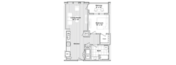 a floor plan of a small house with bedrooms and a living room