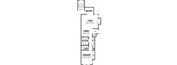 a floor plan of a house with a garage and a balcony with a dining area and a at Madison Glen Mills, Glen Mills, PA, 19342