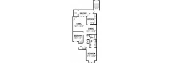 a floor plan of a home with two bedrooms and two bathrooms at Madison Glen Mills, Glen Mills, PA