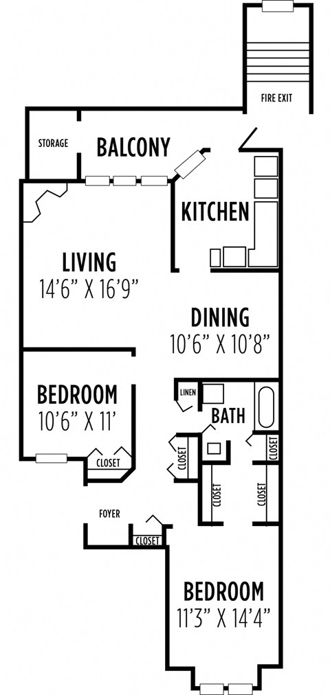 a floor plan of a home with two bedrooms and two bathrooms at Madison Glen Mills, Glen Mills, PA