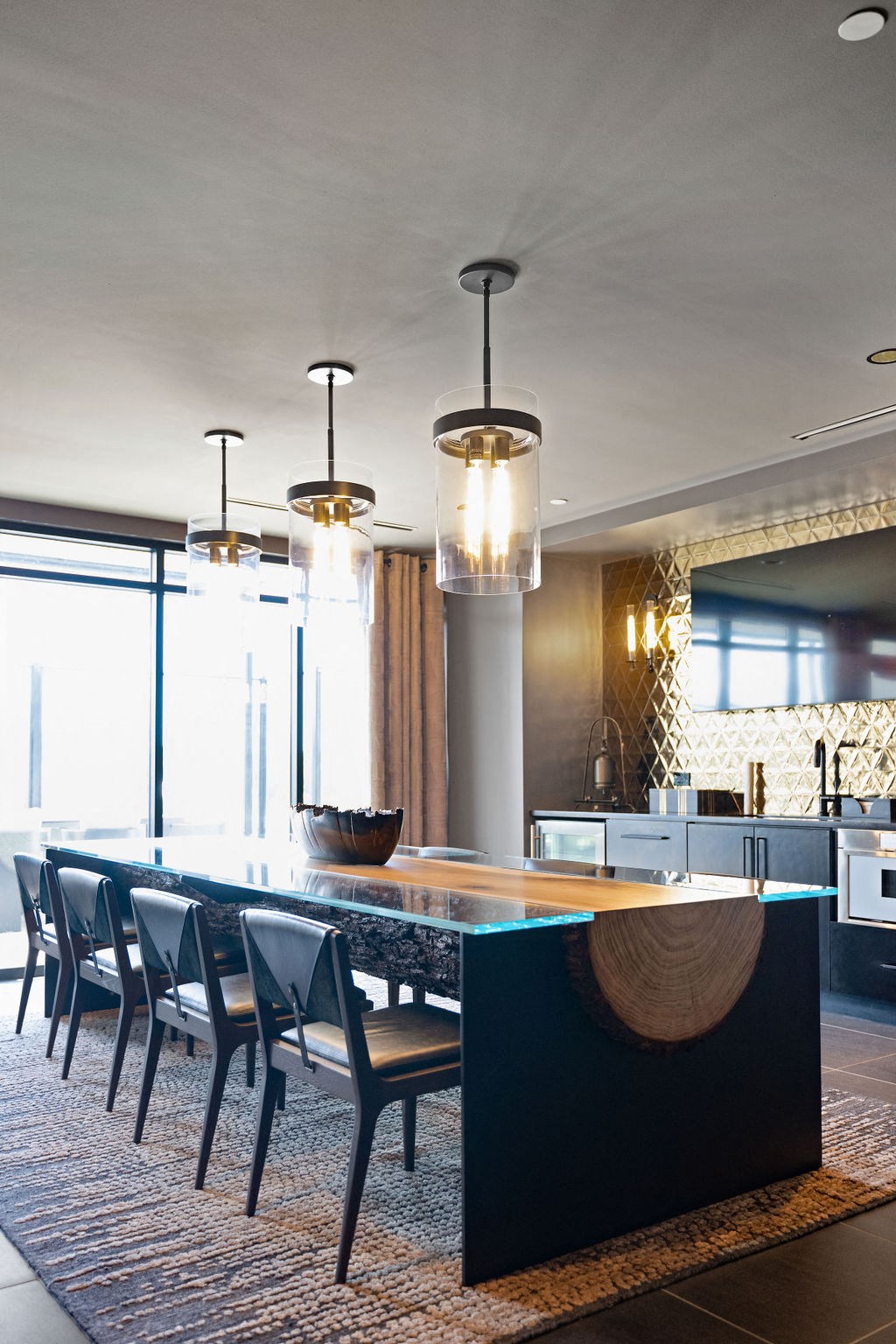 a large kitchen with a long table and chairs a large kitchen with a long table and chairs at Madison West Elm, Conshohocken Pennsylvania
