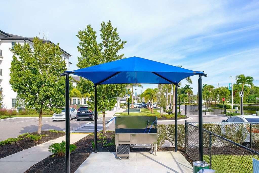 Dog wash station at Inspira, Naples, FL