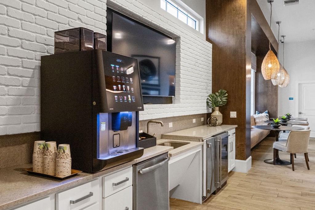 The gourmet coffee machine at Inspira, Naples, FL