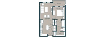 1 bedroom floorplan with 750 square feet at McKinney Village, McKinney, 75069