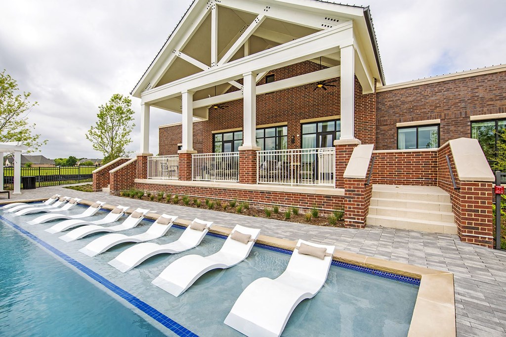 In-Water Seating at the pool at McKinney Village, Texas, 75069