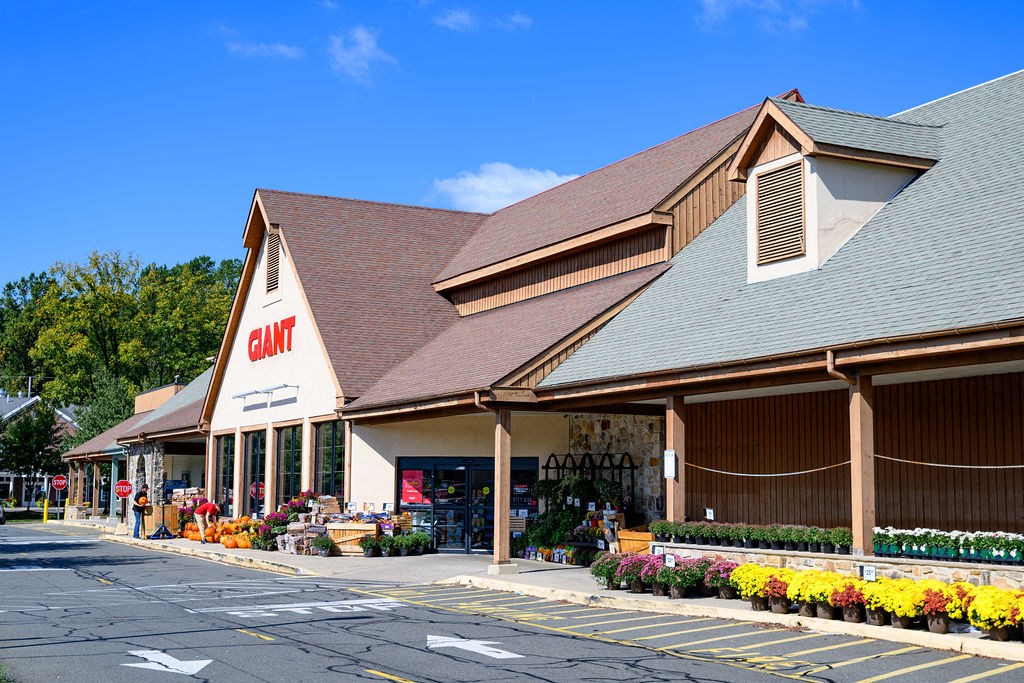 a city store with flowers in front of a street at Madison Prickett Preserve, Yardley, 19067
