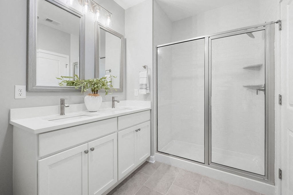 A bathroom with a white sink and a mirror above it at Madison Prickett Preserve, Yardley, PA