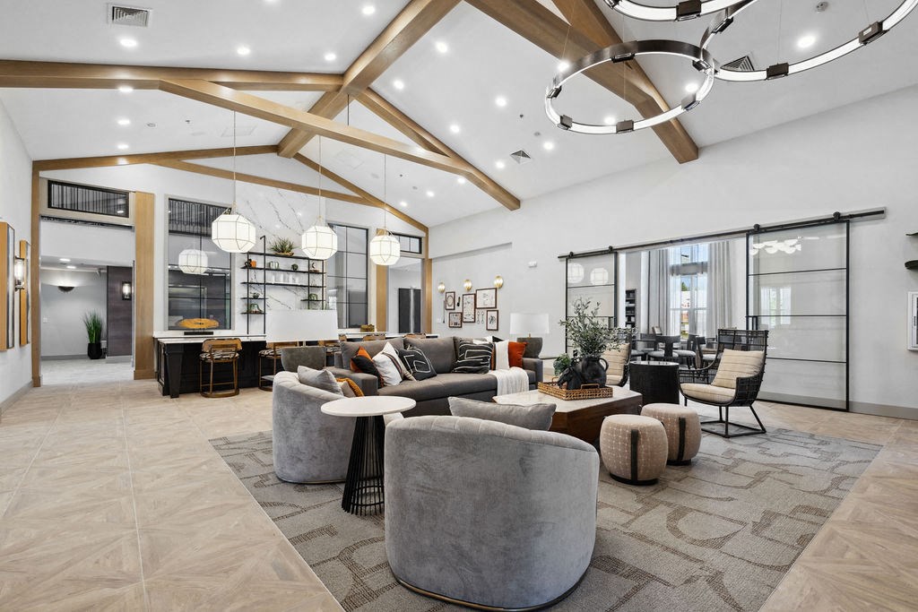 a living room with couches and chairs and a table at Madison Prickett Preserve, Yardley