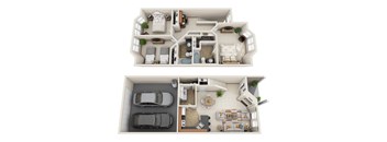 3 bedroom town home floorplan at Madison Sierra Sun, Puyallup, 98374