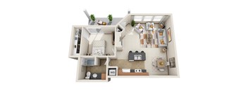 1 bedroom floorplan at Madison Sierra Sun, Puyallup Washington