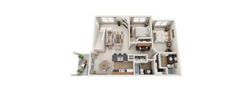 bedroom floor plan an open concept layout with a large bedroom at Madison Sierra Sun, Puyallup