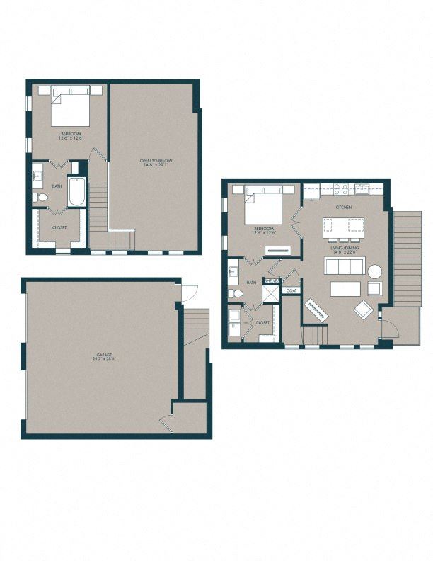 Vaughan Floorplan 2 bedroom, 2 bath floor plan