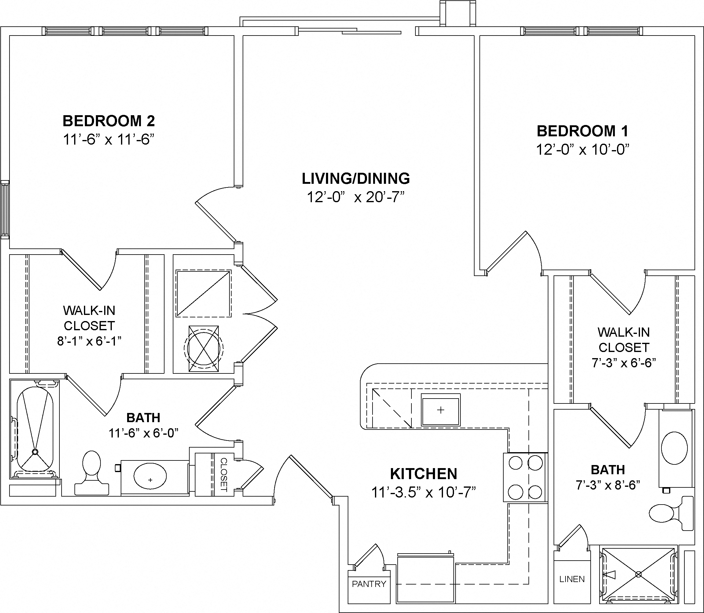 The Logan Floor Plan at Madison Ellis Preserve, Newtown Square
