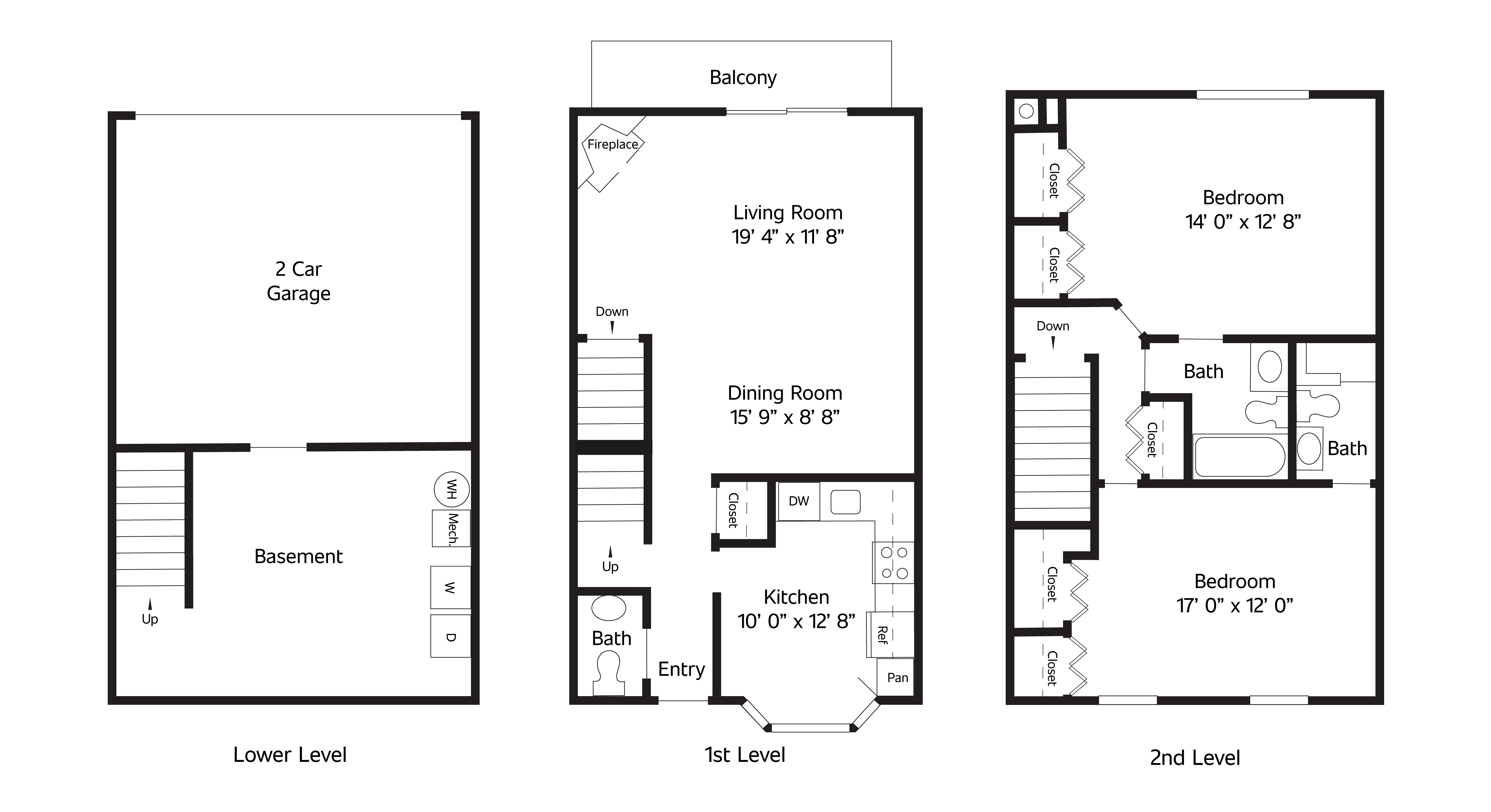 The Spruce is a 1,400 SF two-bedroom, two and a half-bath townhome.