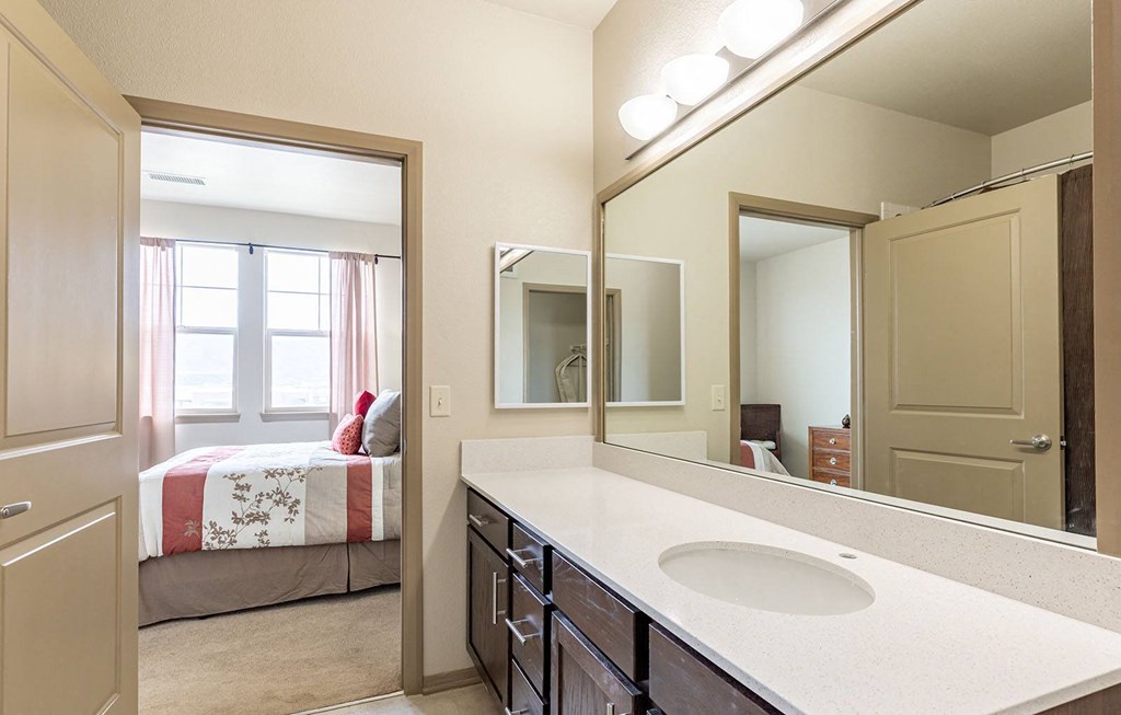 Bathroom in model at Vistas at Jackson Creek, Monument, Colorado