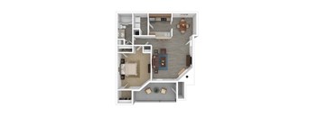 a1 floor plan  1 bedroom with 1 bath  129