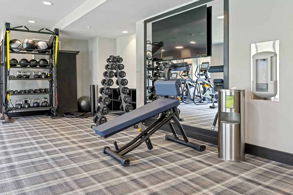 an image of the fitness room in the clubhouse at the wyndham grande pra at The Harrison, Newtown Square, 19073