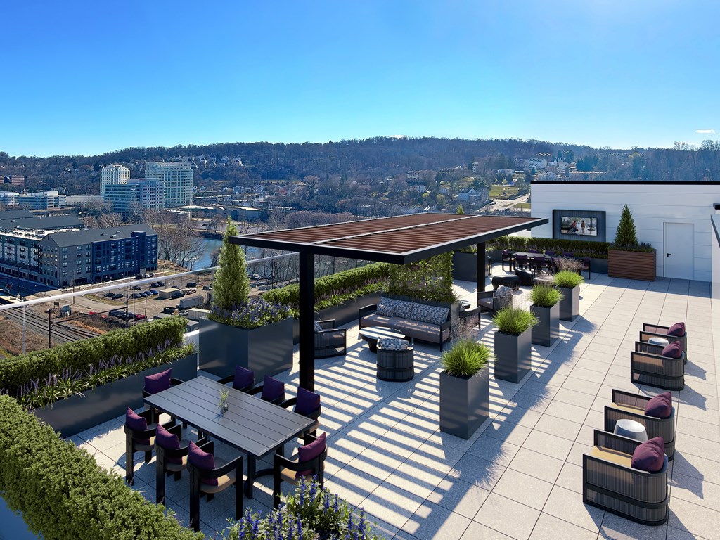 a rendering of the rooftop terrace at the kimpton epic hotel in san francisco at Madison West Elm, Conshohocken, PA 19428