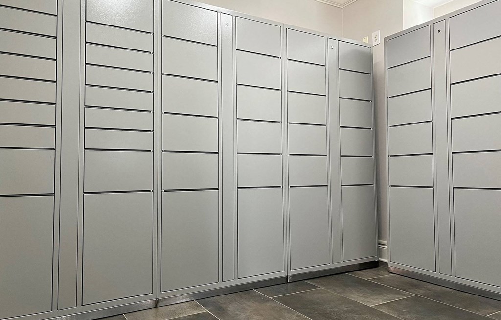 package lockers at Reserve at Bridford, Greensboro, 27407
