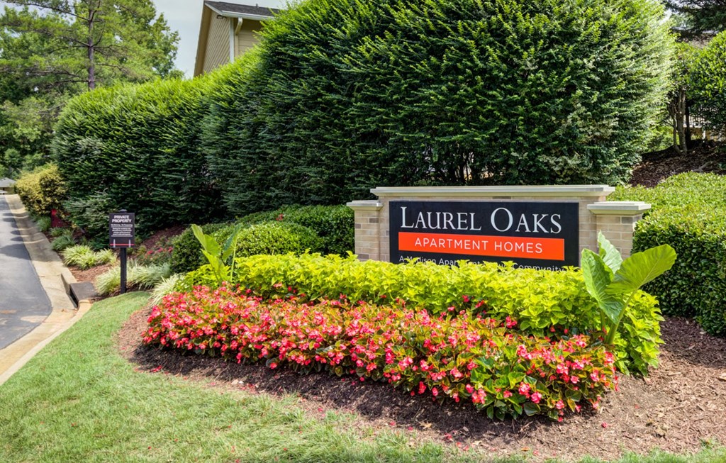 main entrance sign at Laurel Oaks, North Carolina, 27613