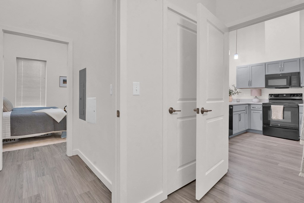 Low maintenance luxury vinyl plank flooring throughout at Highland Terrace apartments located in Richmond's Highland Park neighborhood