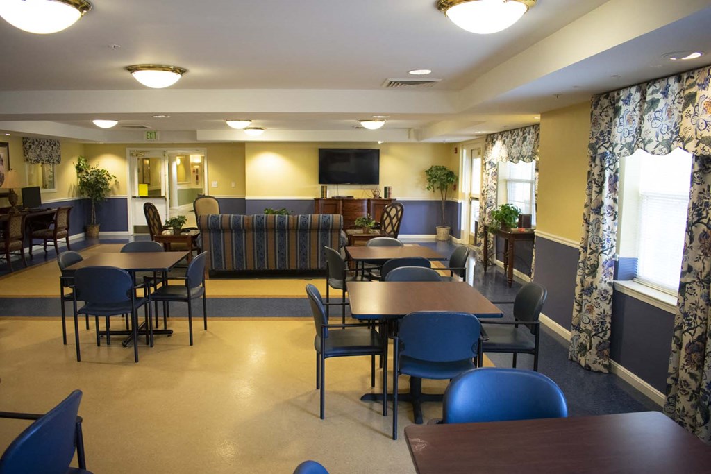 a restaurant or other place to eat in a room