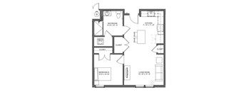 A black and white floor plan of a house with labeled rooms.
