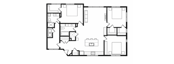 A black and white image of a floor plan for a house.