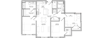 A black and white image of a floor plan for a house.