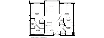 A black and white image of a typical floor plan for a house.