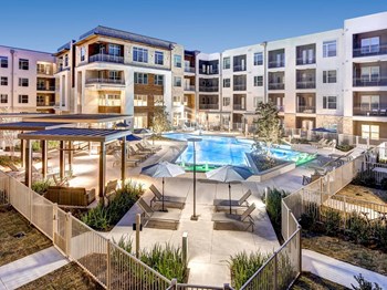 Aerial View Of Pool Aerial View Of Pool at The Alden at Cedar Park, Texas, 78613 - Photo Gallery 3