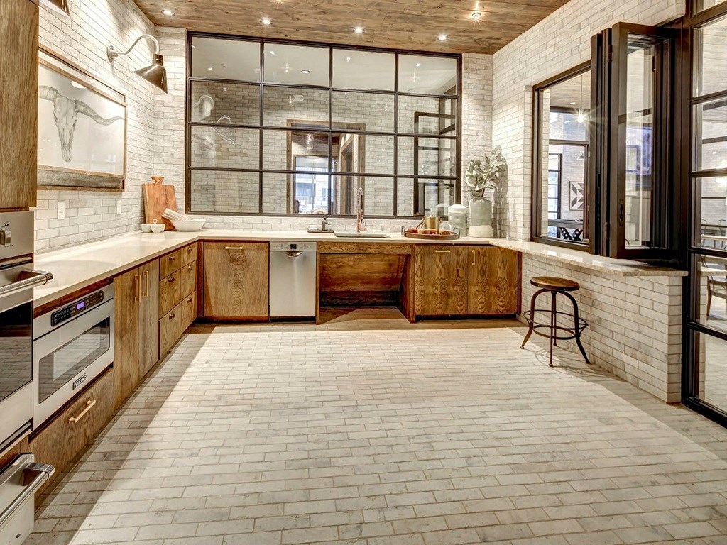 Clubhouse kitchen at The Alden at Cedar Park, Cedar Park