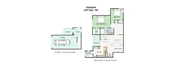 2 bedroom 1 bathroom Floor plan B at Landing at Round Rock, Round Rock, TX