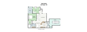 2 bedroom 1 bathroom Floor plan A at Landing at Round Rock, Round Rock, TX, 78681