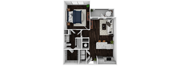 A1 - 661sf Floor Plan at Artesia Big Creek, Georgia