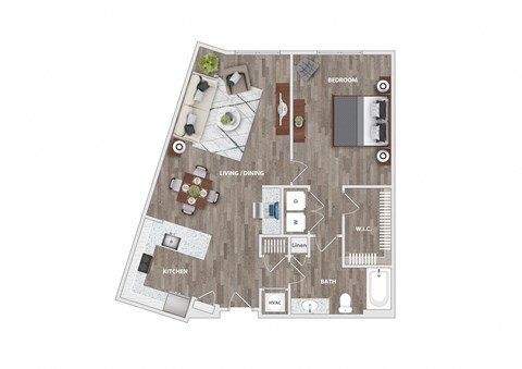 1 bed 1 bath L at Lassiter at North Hills, North Carolina, 27609