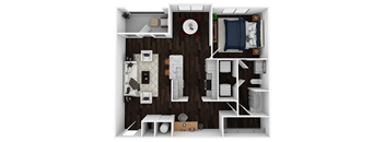 A2 - 984sf Floor Plan at Artesia Big Creek, Georgia, 30005