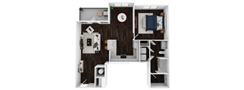 A2E - 835sf Floor Plan at Artesia Big Creek, Alpharetta, GA