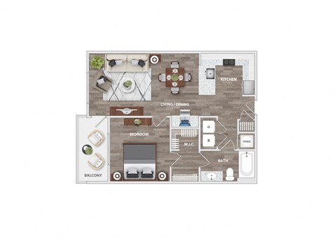 1 bed 1 bath B at Lassiter at North Hills, Raleigh, North Carolina