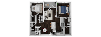 B1 - 1105sf Floor Plan at Artesia Big Creek, Alpharetta, GA