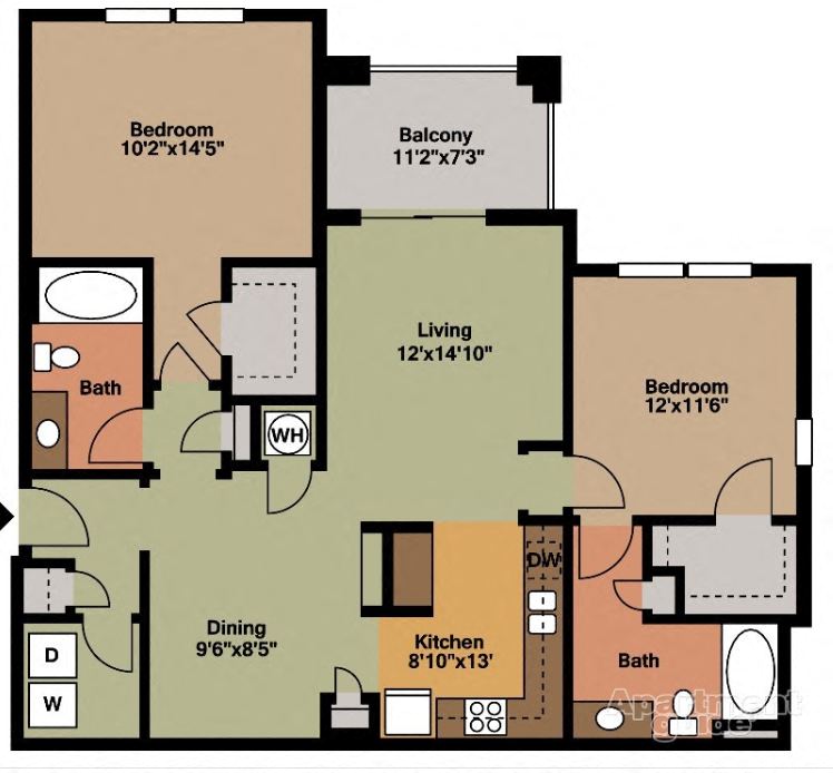 1159 Square-Foot The Stone Floor Plan at Grand Oak at Town Park, Tennessee
