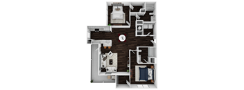 B2A - 1218sf Floor Plan at Artesia Big Creek, Georgia