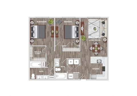 2 bed 2 bath B at Lassiter at North Hills, Raleigh, North Carolina