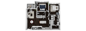 B7 - 1121sf Floor Plan at Artesia Big Creek, Alpharetta, GA, 30005