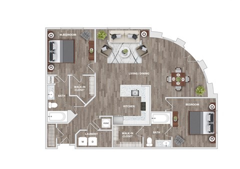 2 bed 2 bath G at Lassiter at North Hills, Raleigh, NC