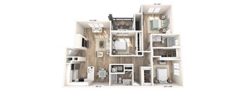 Centerview at Crossroads Amsterdam Floor Plan at Centerview at Crossroads, Raleigh, NC, 27609