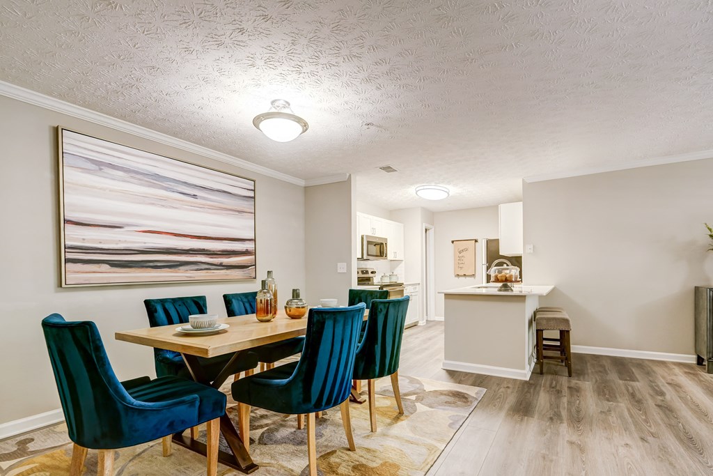 Dining Area With Kitchen View at The Veranda, Lawrenceville, GA