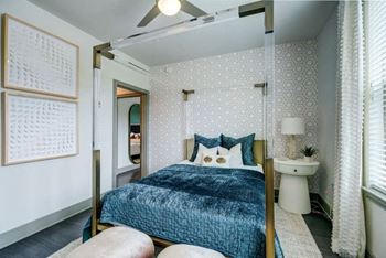 Decorated Bedroom at Artesia Big Creek in Alpharetta, GA
