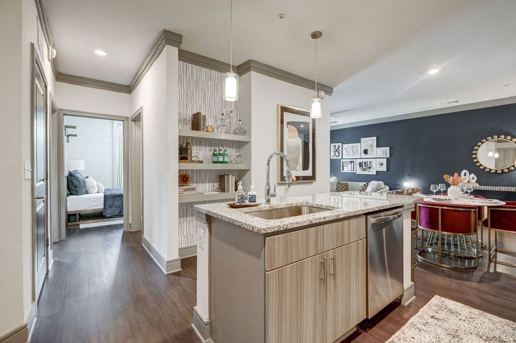 Kitchen With Custom Cabinetry at Artesia Big Creek, Georgia