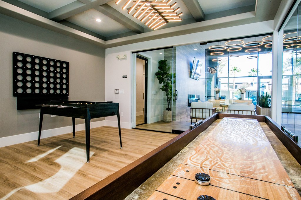  Clubhouse Lounge with Game Tables at Lyric Apartments, Las Vegas, NV